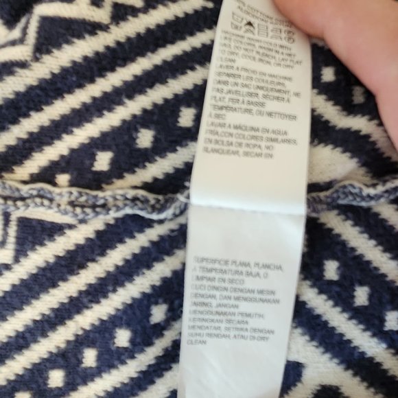 Lucky Brand Open Front Waterfall Sweater Blue/Beige - Picture 5 of 11